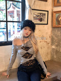 Tineit Autumn Sweet Lace Slim Tops Y2k E-Girls Kawaii Hollow Tops Long Sleeve Korean Fashion T Shirts Harajuku Elegant Clothing Chic