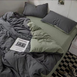 Tineit Ins Style Bedding Set Nordic Single Double Flat Sheet Duvet Cover Pillowcase Soft Microfiber Full Queen Size Bed Linen