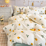 Tineit Ins Rabbit Bedding Set Fashion No Filler Korean Single Queen Size Duvet Cover Flat Sheet Pillowcases Cute Kids Adult Bed Linens