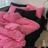 Tineit Ins Simple Style Duvet Cover Set with Pillowcases Flat Sheet No Comforter Grey Boys Girls Bedding Kit Single Twin Bed Linens