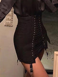 Tineit Bandage Wrap Mini Skirt