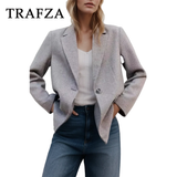 cold weather outfits Tineit 2024 Spring Summer Office Lady Blazers Fashion Casual Elegant Solid Single Button Shrug Chic Women Blazers Vintage Jacket