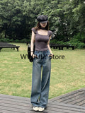 Tineit Basic Grey Y2k Crop Tops Office Lady Slim Bodycon T Shirts Casual Korean Fashion Party Tees Woman Short Sleeve 2025 Summer Chic