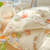 Tineit Ins Pink Rose Bedding Set Polyester Bed Sheet Pillowcase Quilt Cover Full Twin Queen Size Bed Linen Girls Floral Duvet Cover