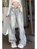 christmas outfit Tineit Women's Grey Baggy Jeans Harajuku Oversize Denim Trousers Y2k Aesthetic Vintage Japanese 2000s Style Jean Pants Trashy Clothes