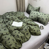 Tineit Ins Style Luxury Retro Style Small Fresh Floral Quilt Set Four Piece Bedding Set Student Dormitory Three Piece Bed Sheet Set