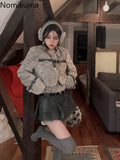 Tineit Winter Clothes Women Gray Lamb Wool Jacket 2025 Ropa Mujer Stand Neck Fashion Korean Outwear Y2k Tops Furry Thicked Warm Coat