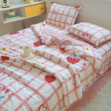 Tineit 2024 New Summer Water Washed Glutinous Cotton Summer Bedding Cover Set of Four Pieces