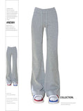 christmas outfit Tineit Women Grey Oversize Sweatpants Y2k Retro 2000s High Waist Baggy Jogger Trousers Harajuku Streetwear Wide Leg Flare Pants Clothes