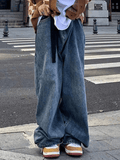 Tineit Belted Blue Wash Boyfriend Jeans