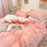 Tineit Fashion Bedding Set Hot Checkerboard Boys Girls Single Double Queen Size Flat Sheet Quilt Duvet Cover Pillowcase Bed Linens