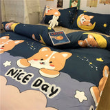 Tineit Ins Style Fashion Butterfly Bedding Set For Girls Boys Double Size Flat Sheet Duvet Cover Pillowcase Bed Linen Home Textile