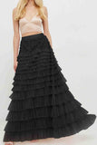 Tineit Mesh A-line Tiered Skirt