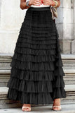 Tineit Mesh A-line Tiered Skirt