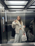 Tineit Asuna Faux Fur Jacket in Light Grey