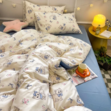 Tineit Ins Floral Bedding Set Kids Adult Full Queen Size Duvet Cover Flat Sheet Pillowcase No Filler Summer Fall Home Bed Linens