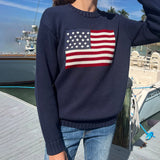 Tineit Mable American Flag Sweater