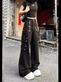 christmas outfit Tineit Women's Black Gothic Y2k Cargo Pants Harajuku Aesthetic Pants Japanese 2000s Style Vintage Trousers Fashion Emo Trashy Clothes