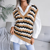 Tineit 2024 Fall Fashion Hollow Leaf Casual Knitted Sweater