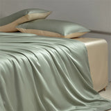 Tineit Four piece set of natural silk solid color bedding, ice silk smooth nude sleeping bedding