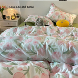 Tineit Ins Diamond Lattice Bedding Set Fashion Design Quilt Cover Solid Flat Sheet Queen Double Full Size With Pillowcases Home Textile