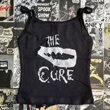 Tineit Gothic Sexy Sleeveless Tank Tops Vintage Letter graphics Cute Grunge Streetwear Crop Tops Y2k Clothes Goth Emo Girls Corset Baby