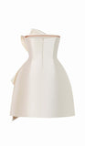 Tineit Simple Sheath Strapless Ivory Satin Homecoming Dress (PRE-ORDER)