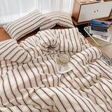 Tineit Nordic Sling Bed 150 Bedding Sets Stripes Duvet Cover Set Quilt Cover Bed Sheet Quilt Sets Queen Size  Comforter Sets