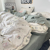 Tineit Ins Nordic Duvet Cover Set 2024 Summer New Twin Queen Size Kids Adult Flat Sheet Pillowcase No Filler Fashion Bed Linens