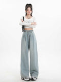 christmas outfit Tineit Women Light Blue Y2k Jeans Harajuku Baggy Denim Trousers Streetwear Vintage Japanese 2000s Style Jean Pants Trashy Clothes 2025