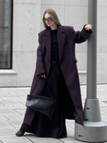 Tineit 2025 Spring Solid Women's Fashion Lapel Oversized Jacket Elegant Double Breasted Pockets Full Sleeve Coat Trendy Lady Streetwear