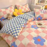 Tineit Ins Cream Cherry Bedding Set Cartooon Fruit Duvet Cover Polyester high quality Linen Bedroom Decor Home Textile For Girls Kids