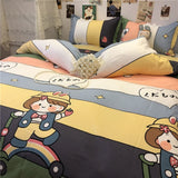 Tineit Ins Style Fashion Butterfly Bedding Set For Girls Boys Double Size Flat Sheet Duvet Cover Pillowcase Bed Linen Home Textile