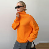 Tineit Oversize Solid Women Knitwear Turtleneck Patchwork Pleated Female Sweater 2025 Autumn Winter Full Sleeve Casual Lady Pullover