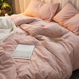 Tineit Strawberry And Flowers Bedding Sets Solid Color Girls Boys Double Size Flat Sheet Duvet Cover Pillowcase Bed Linen Home Textile