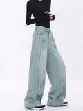 christmas outfit Tineit Women Blue Y2k Baggy Jeans Harajuku 90s Aesthetic Denim Trousers Japanese 2000s Style Oversize Jean Pants Vintage Trashy Clothes