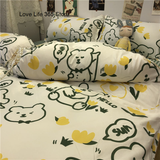 Tineit Ins Style Fashion Butterfly Bedding Set For Girls Boys Double Size Flat Sheet Duvet Cover Pillowcase Bed Linen Home Textile