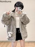 Tineit Cute Wool Lambing Coat Women Fall Winter Clothing Thicked Japanese Furry Tops 2025 Ropa Mujer Fashion Casual Warm Y2k Jackets