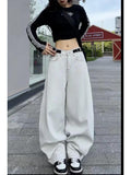 christmas outfit Tineit Women White Baggy Jeans Harajuku Oversize Straight Denim Trousers Y2k 90s Vintage Japanese 2000s Style Jean Pants Trashy Clothes