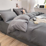 Tineit Nordic Plaid Bedding Set Black Grey Soft Bed Linen Single Full Queen Size Duvet Cover Flat Sheet Pillowcases Kit