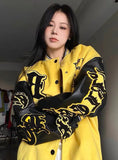 Tineit 2024 Fall Fashion Collar Contrast Loose Baseball Jacket