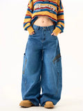 christmas outfit Tineit Women's Y2k Baggy Cargo Jeans Harajuku Aesthetic Japanese 2000s Style Oversize Denim Trousers Vintage Jean Pants Trashy Clothes