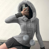 Tineit Korean Y2K Kawaii Casual Sweater Winter Warm Women's Attitude Interesting Cute Clothing Maiden Personality Fashion Punk Knitwear