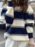 Tineit Color Block Striped Knit Sweater