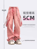 christmas outfit Tineit Women's Pink Y2k Baggy Jeans Harajuku Oversize Denim Trousers Aesthetic Jean Pants Vintage Japanese 2000s Style Trashy Clothes