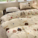 Tineit Ins Nordic Black Dot Bedding Set Flat Bed Sheet Duvet Cover Twin Full Queen Nordic Bed Linen Boy Girl Bedding Sets