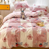 Tineit Ins Nordic Pastoral Style blue Floral Duvet Cover With Pillow Case Princess Bed Sheet Kids Girls Bedding Set King Queen Cute