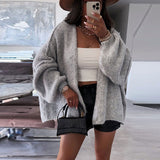 thanksgiving outfit Tineit Casual Knitted Solid Open Cardigan Women Loose Warm Long Sleeve Sweaters Female Autumn Elegant Fashion Simple Daily Outwear