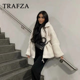 cold weather outfits Tineit 2024 Autumn Winter Casual Women Jackets Fashion Streetwear Thick Oversized Solid Zipper O Neck Teddy Fleece Ladies Coats