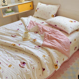 Tineit 2024 New Summer Water Washed Glutinous Cotton Summer Bedding Cover Set of Four Pieces